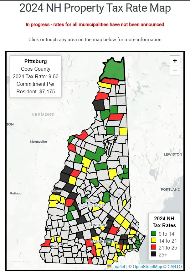 2024 New Hampshire Property Tax Rates