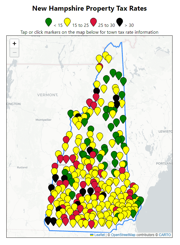 All Current New Hampshire Property Tax Rates And Estimated Home Values